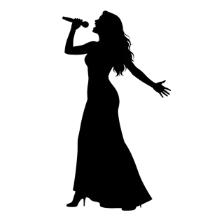 Silhouette Singer Microphone Stickdatei – Musik