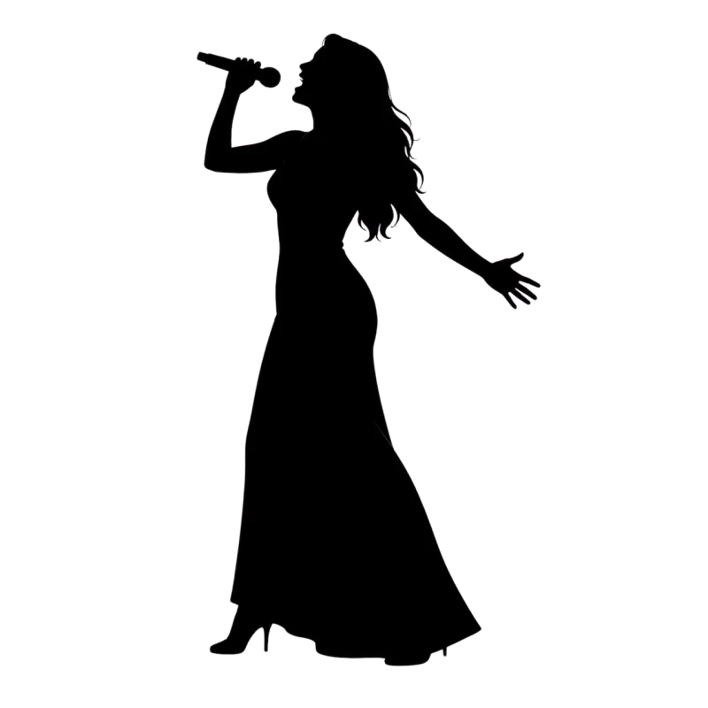 Silhouette Singer Microphone Stickdatei – Musik