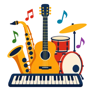 Guitar Saxophone Drum kit Stickdatei – Musik