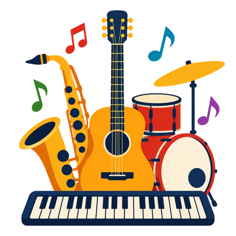 Guitar Saxophone Drum kit Stickdatei – Musik