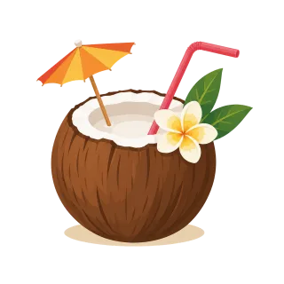 Coconut Tropical drink Coconut shell Stickdatei – Essen & Trinken