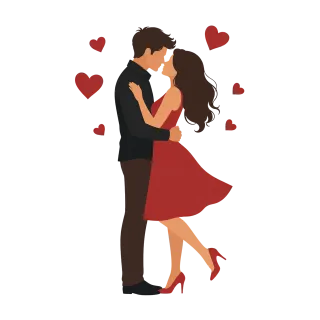 Couple Love Romance Stickdatei – Herzen & Liebe