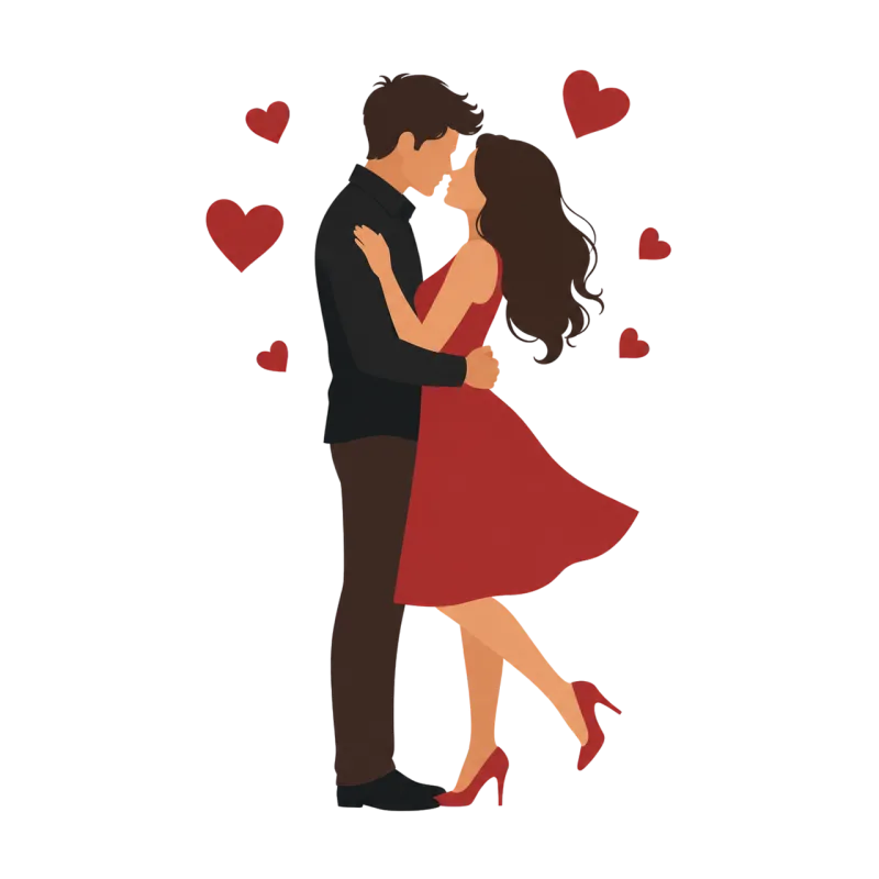 Couple Love Romance Stickdatei – Herzen & Liebe
