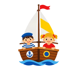 Sailboat Children Boy Stickdatei – Fahrzeuge