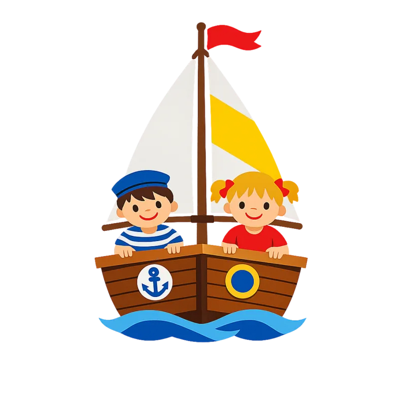 Sailboat Children Boy Stickdatei – Fahrzeuge
