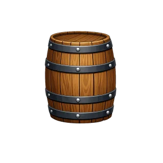 Wooden barrel Metal bands Storage container Stickdatei