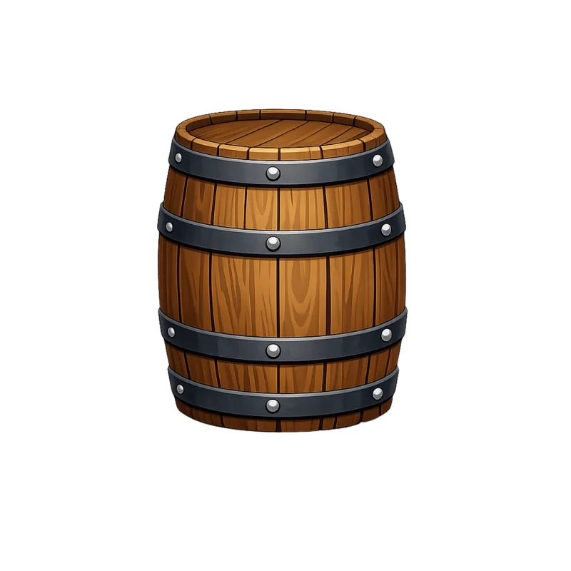 Wooden barrel Metal bands Storage container Stickdatei – Musik