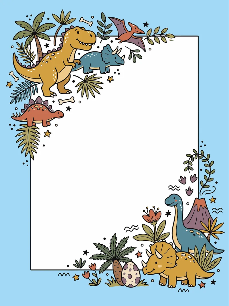 Dinosaur Birthday invitation Cartoon Stickdatei – Natur