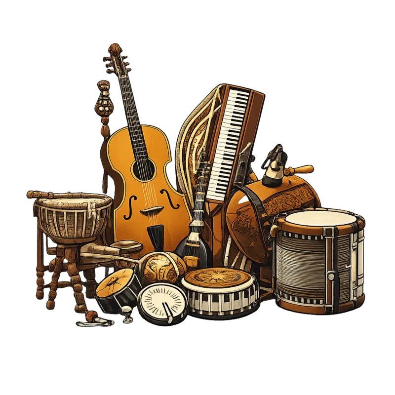 Traditional instruments Musical instruments Folk music Stickdatei – Musik