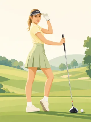 Woman Golfer Golf Stickdatei