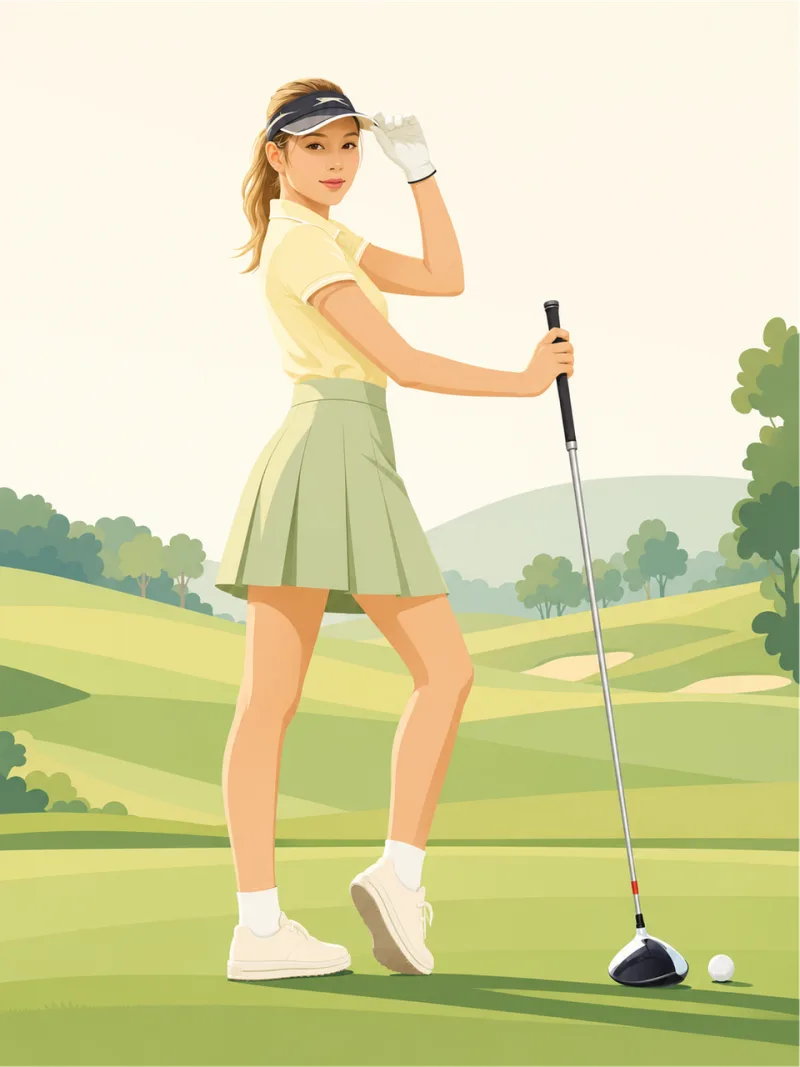 Woman Golfer Golf Stickdatei – Sport
