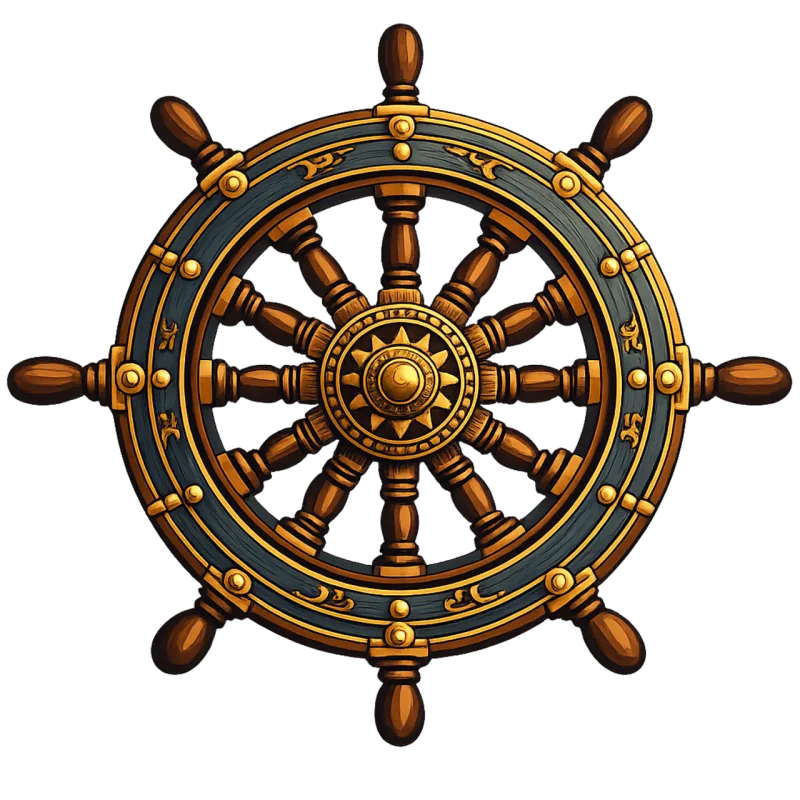 Ship wheel Traditional Wooden spokes Stickdatei – Kinder