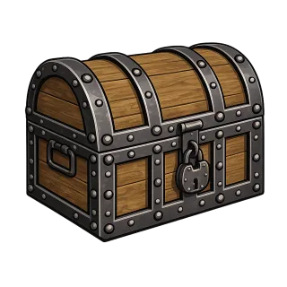 Treasure chest Medieval Wooden chest Stickdatei