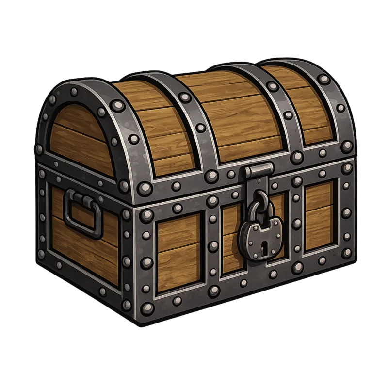 Treasure chest Medieval Wooden chest Stickdatei – Kinder