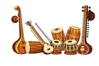 Musical instrument Sitar Veena Stickdatei – Musik