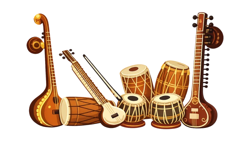 Musical instrument Sitar Veena Stickdatei – Musik