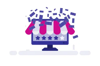 Ecommerce Online shopping Revenue Stickdatei