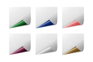 Colored paper Curled corners Blank sheet Stickdatei