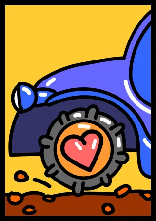 Car Tyre Heart Stickdatei – Herzen & Liebe