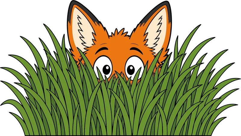 Fox Grass Cartoon Stickdatei – Tiere