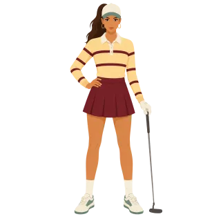 Golf Golf player Woman Stickdatei