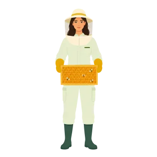 Female beekeeper Beekeeping Honeycomb frame Stickdatei
