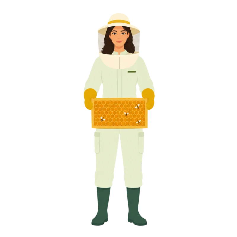 Female beekeeper Beekeeping Honeycomb frame Stickdatei – Tiere