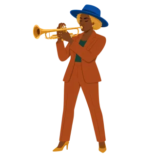 Trumpet Woman Musician Stickdatei
