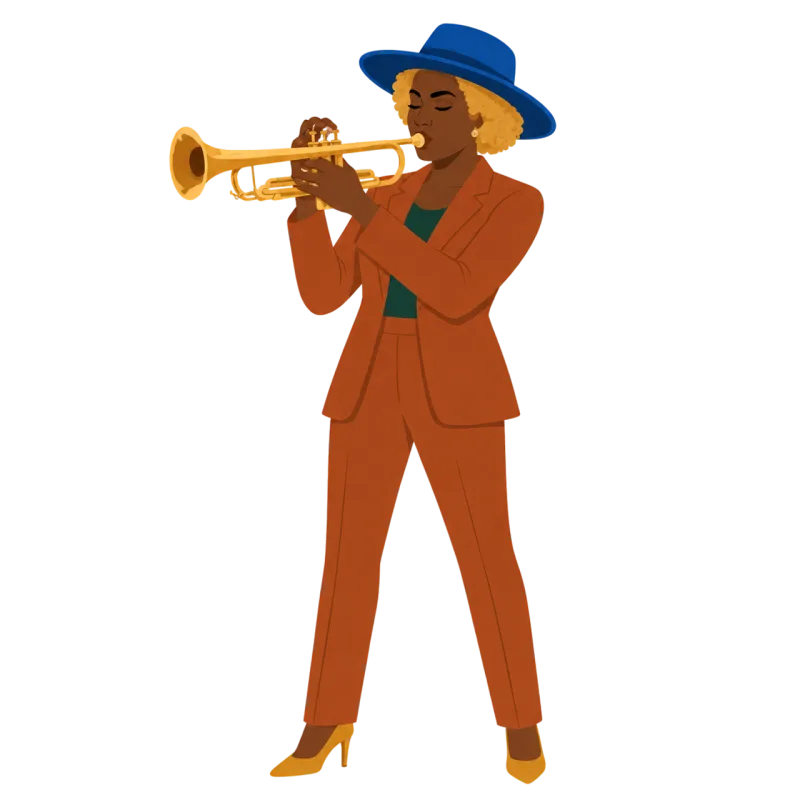 Trumpet Woman Musician Stickdatei – Musik