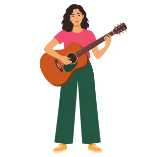 Female guitarist Acoustic guitar Musician Stickdatei