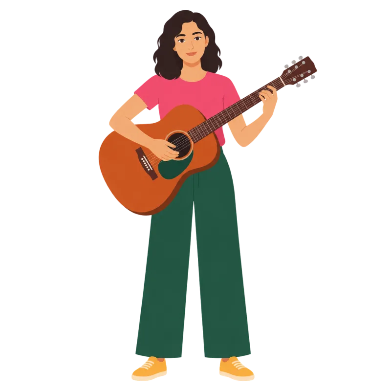 Female guitarist Acoustic guitar Musician Stickdatei – Musik