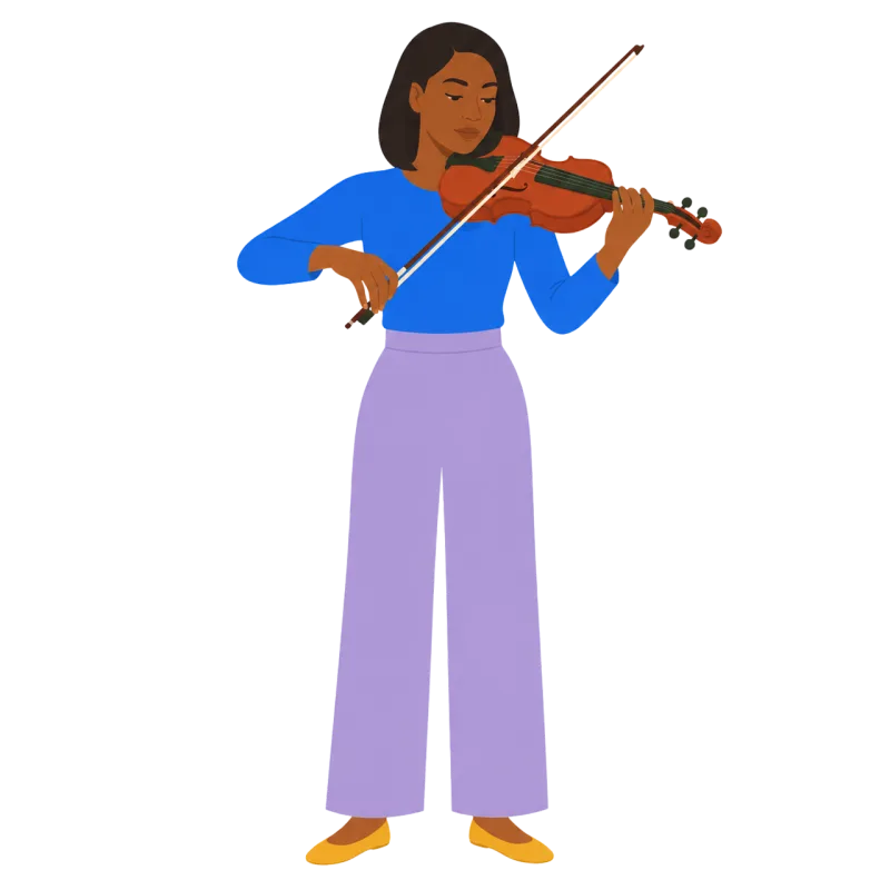 Female violinist Playing violin Musician Stickdatei – Musik