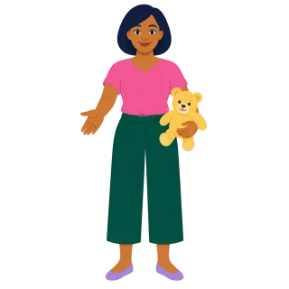 Woman Teddy bear Stuffed animal Stickdatei