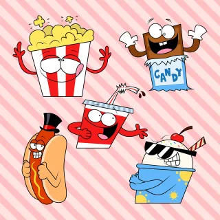 Popcorn Candy Chocolate bar Stickdatei