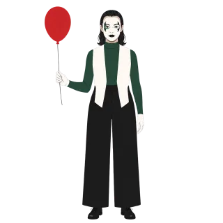 Mime Red balloon Dramatic performance Stickdatei