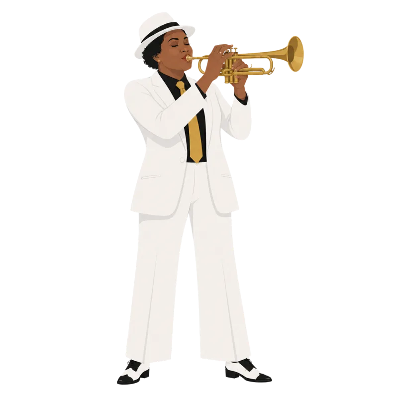 Female trumpet player Jazz musician Trumpet Stickdatei – Musik