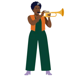 Female musician Trumpeter Jazz music Stickdatei