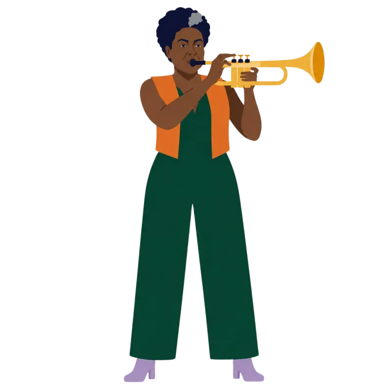 Female musician Trumpeter Jazz music Stickdatei – Musik