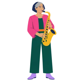 Saxophonist Woman Musician Stickdatei