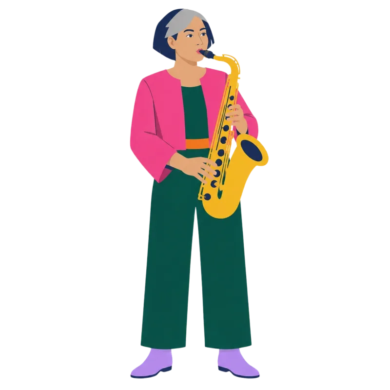 Saxophonist Woman Musician Stickdatei – Musik