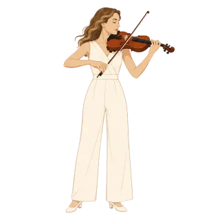 Violinist Classical music White outfit Stickdatei