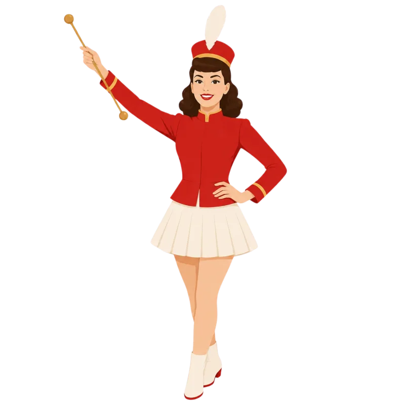 Majorette Baton Red uniform Stickdatei – Musik