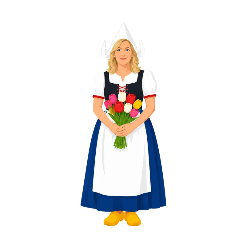 Dutch woman Dutch culture Traditional costume Stickdatei – Blumen