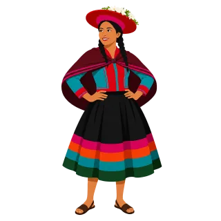 Andean woman Traditional costume South american culture Stickdatei