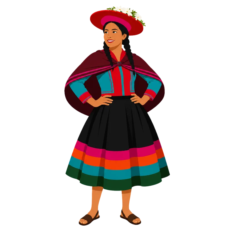 Andean woman Traditional costume South american culture Stickdatei – Natur