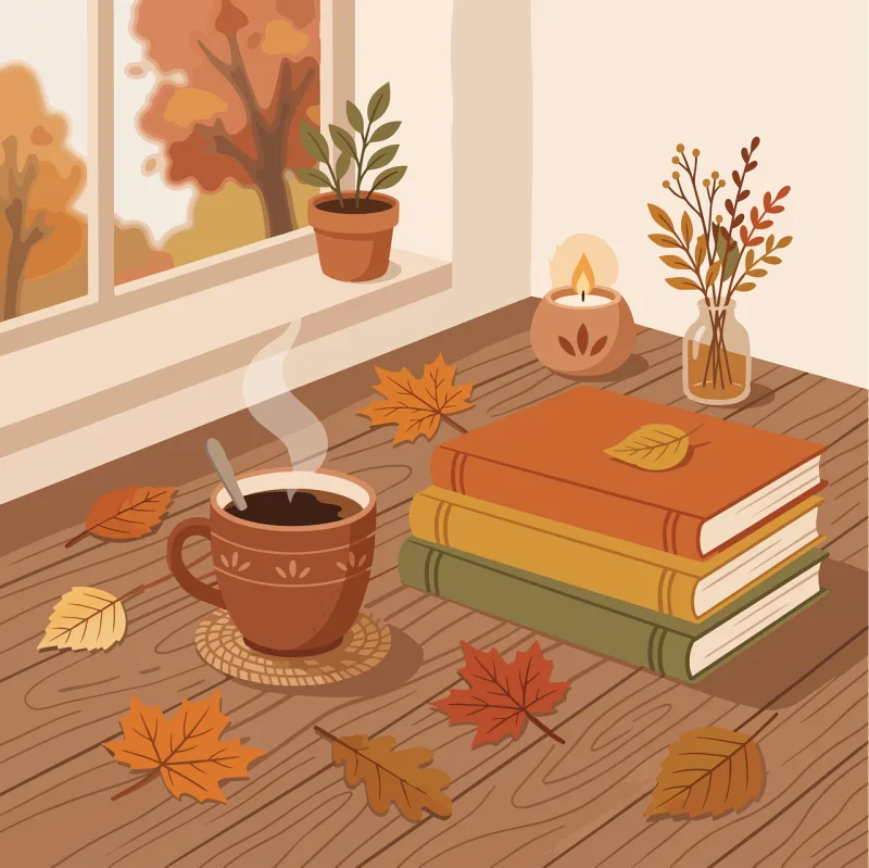 Coffee Autumn Leaves Stickdatei – Essen & Trinken