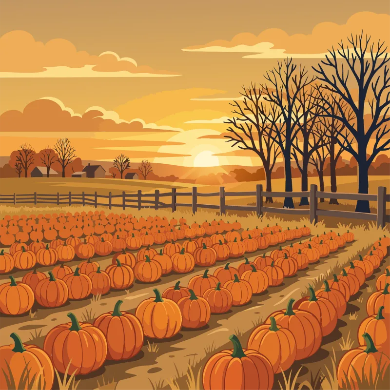 Pumpkin Harvest Autumn Stickdatei – Natur
