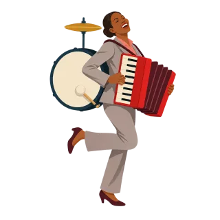 Musician Accordionist Drummer Stickdatei