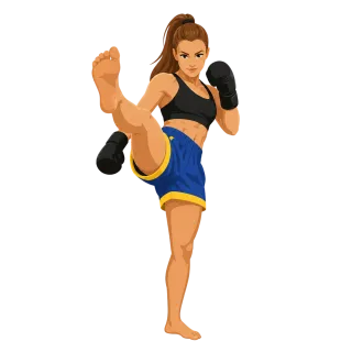 Female kickboxer Woman fighter Training Stickdatei
