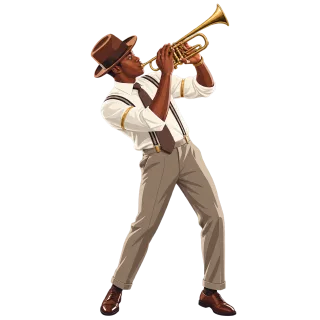 Trumpet Jazz Musician Stickdatei